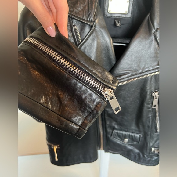 Mango 100% Leather Moto Jacket - M/L - Picture 9 of 9
